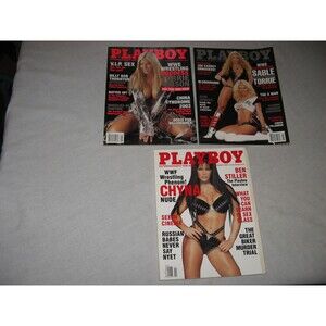 Playboy Magazine Lot Of 3 Issues WWE Wrestling Chyna Sable & Torrie Wilson